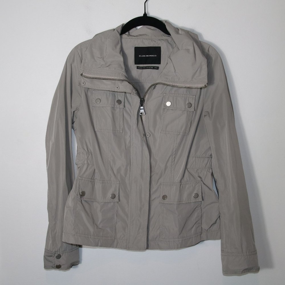 Club‎ Monaco Gray Utility Lightweight Zip Up Jacket Size Medium